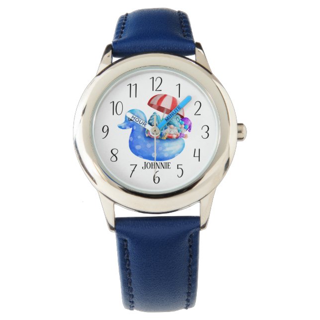 coole Summer unisex gnome voegt naam kinder toe Horloge (Voorkant)