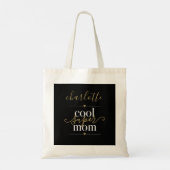 Coole Super Moeder Gepersonaliseerd Zwart En Goud Tote Bag (Achterkant)