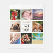 Coole Super Moeder Gepersonaliseerde 8 Foto Collag Fleece Deken (Voorkant)