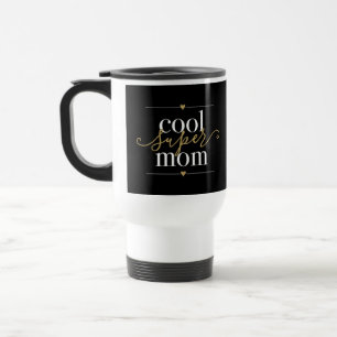 Coole Super Moeder Modern Zwart En Goud Elegant Reisbeker