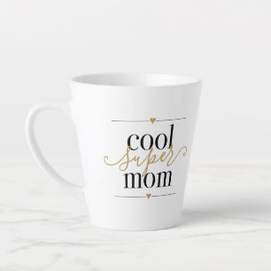 Coole Super Moeder Moderne Elegante Zwarte En Goud Latte Mok
