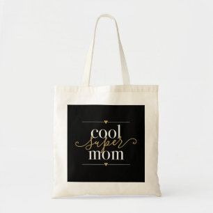 Coole Super Moeder Moderne Elegante Zwarte En Goud Tote Bag