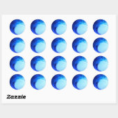 coole surf stijl Blue Wave Ronde Sticker (Vel)