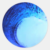 coole surf stijl Blue Wave Ronde Sticker (Voorkant)