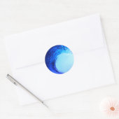 coole surf stijl Blue Wave Ronde Sticker (Envelop)