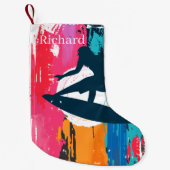 coole Surfame Beach-naam toevoegen Kleine Kerstsok (Voorkant)