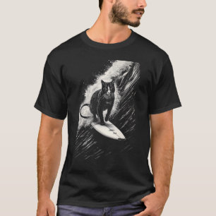 Coole Surferkat - Grappige Surfplank Kat T-shirt