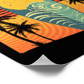 Coole surfplank voor mannen vrouwen surfer retro s poster (Hoek)
