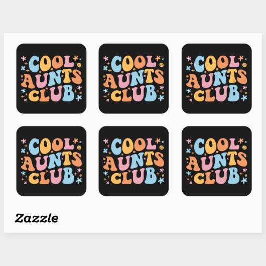 Coole tantes Club III Vierkante Sticker (Vel)