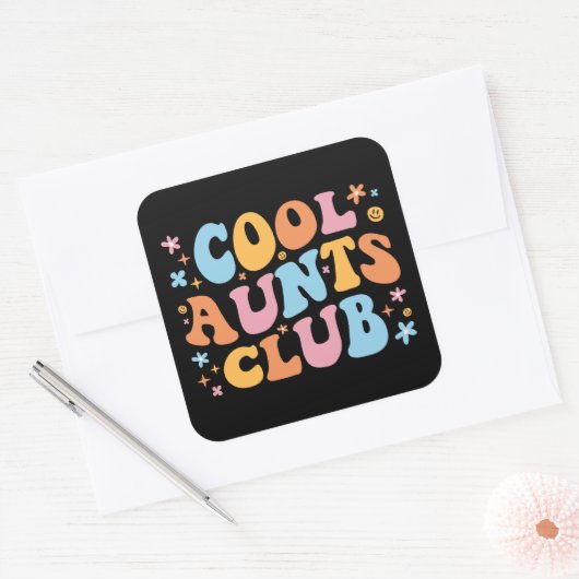 Coole tantes Club III Vierkante Sticker (Envelop)