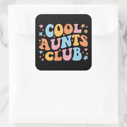 Coole tantes Club III Vierkante Sticker (Tas)