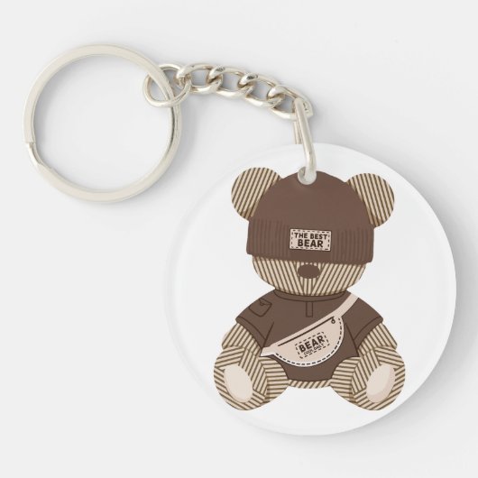 Coole teddybeer: het beste berenontwerp sleutelhanger (Voorkant)