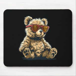 Coole teddybeer met zonnebril outfit voor jongens muismat