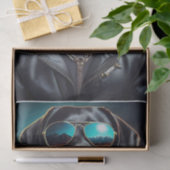 Coole Terrence, Black Lab in leren jas Tissue Tissuepapier (Geschenk)