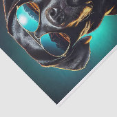 Coole Terrence, Black Lab in leren jas Tissuepapier (Detail)