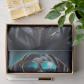 Coole Terrence, Black Lab in leren jas Tissuepapier (Geschenk)