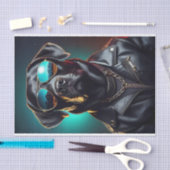Coole Terrence, Black Lab in leren jas Tissuepapier (Craft)