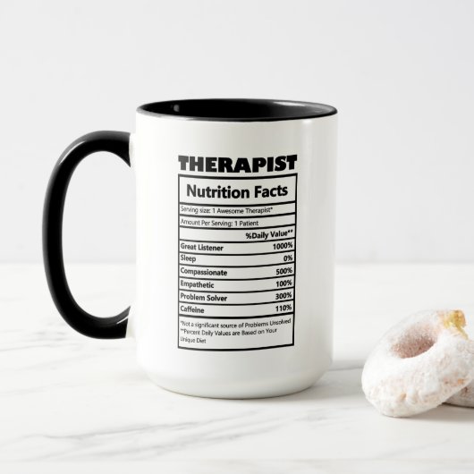 coole Therapistische werkfeiten Mok (Met donut)