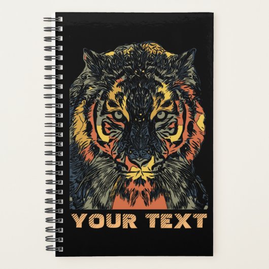 Coole Tijger Gezichtskunst Voeg Je Eigen Tekst Toe Planner (Voorkant)