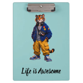 Coole Tijger in Streetwear Kunst - Stedelijke Stij Klembord