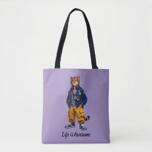 Coole Tijger in Streetwear Kunst - Stedelijke Stij Tote Bag