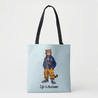 Coole Tijger in Streetwear Kunst - Urbane Stijl Ti Tote Bag