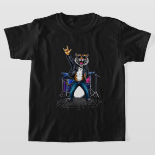 Coole Tijger Rockdanser Grappig Dierenmuziek Cad T-shirt