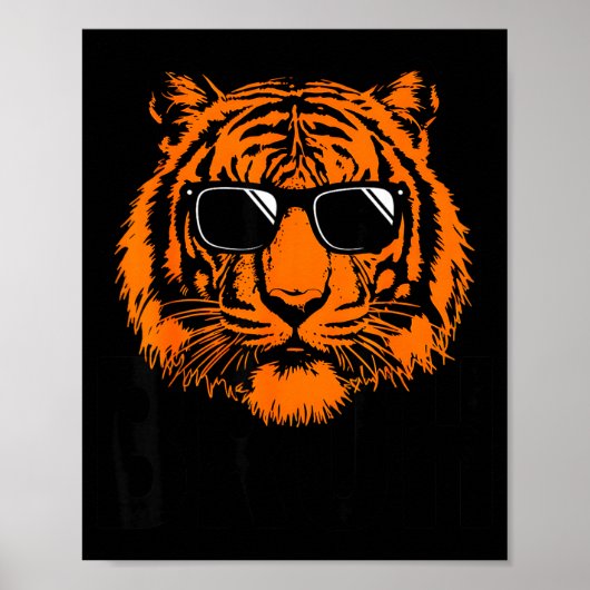 Coole Tijger Zonnebril Grafisch Ontwerp Wilde Dier Poster (Voorkant)