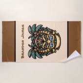 coole tiki head add name strandlaken (Voorkant)