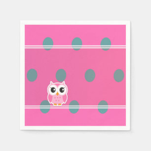 Coole trendy polka stippen met een lief uiltje servet