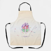Coole trendy waterverf macarons schort (Voorkant)