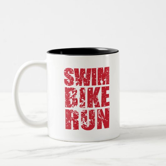 Coole triathlon-design tweekleurige koffiemok (Links)