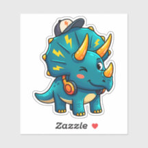 Coole Triceratops DJ, Levendig Kinderen Dino Feest