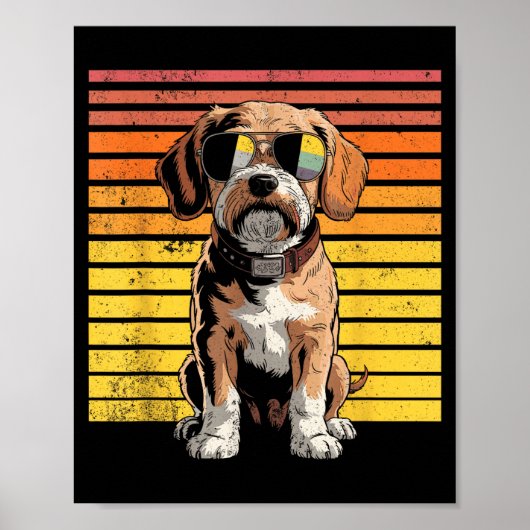 Coole trotse cavapoo mannen vrouwen vintage honden poster (Voorkant)