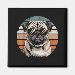 Coole trotse Pug mannen vrouwen vintage hondenbezi Magneet