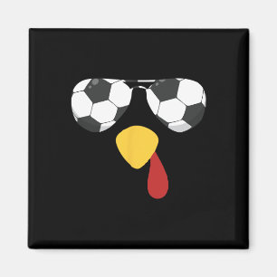 Coole Turkije Gezicht Met Voetbal Zonnebril Thanks Magneet