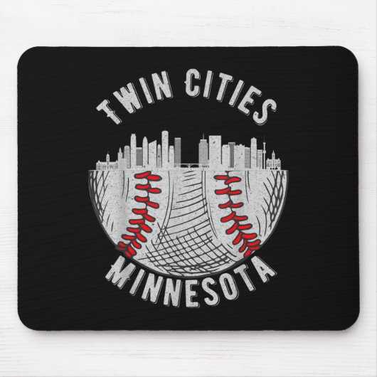 Coole Twin Cities Minnesota Mn Honkbal Skyline St Muismat (Voorkant)