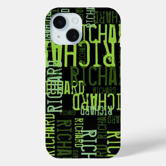 coole typografie kalm groene naam op zwart Case-Mate iPhone case (Achterkant)