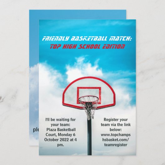 coole uitnodiging briefkaart : middelbare schoolto (Voorkant / Achterkant)