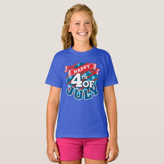 coole unisex Happy Fourth JulHappy T-shirt (Voorkant volledig)