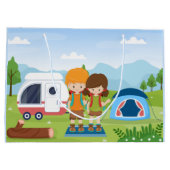 coole unisex kinder camping party voegt naam toe groot cadeauzakje (Achterkant)