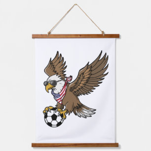 Coole USA-voetbaladelaar-zonnebril vintage patriot Hangend Wandkleed