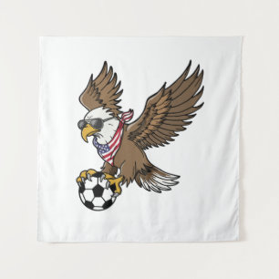 Coole USA-voetbaladelaar-zonnebril vintage patriot Wandkleed
