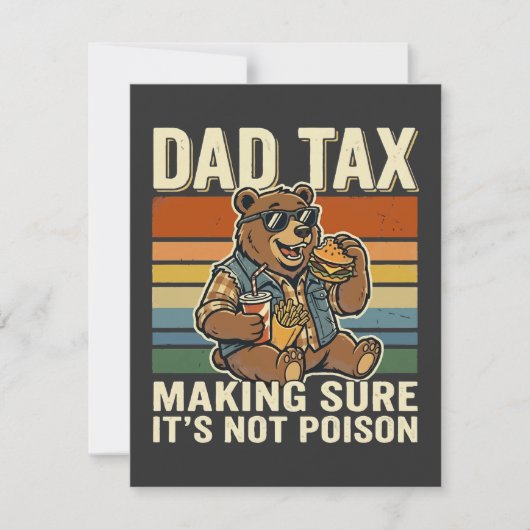 Coole Vaderbeer Grappige Snacktijd Design Notitiekaartje (Voorkant)