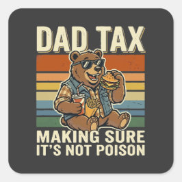 Coole Vaderbeer Grappige Snacktijd Design  Vierkante Sticker