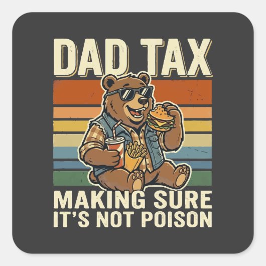Coole Vaderbeer Grappige Snacktijd Design Vierkante Sticker (Voorkant)