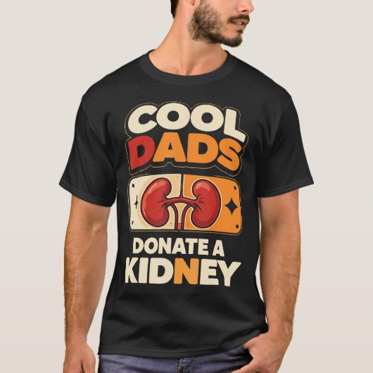 Coole vaders doneren een nier Retro orgaandonor T-shirt (Voorkant)