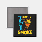 Coole vaders leren hun kinderen om Byrbecue BBQ te Magneet (Voorkant / Achterkant)