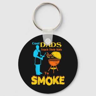 Coole vaders leren hun kinderen om Byrbecue BBQ te Sleutelhanger