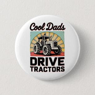 Coole vaders rijden op tractoren Boer Vaderdag Pap Ronde Button 5,7 Cm